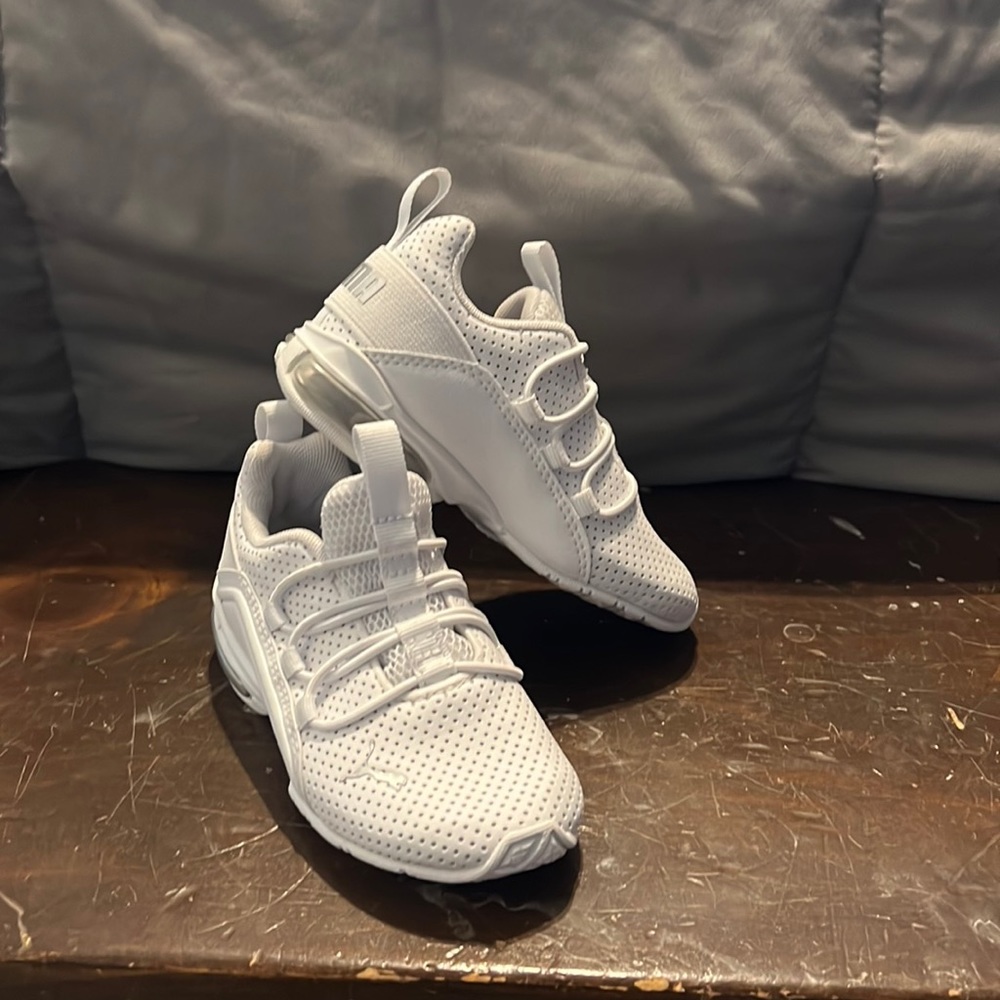 Puma white sneakers kids size 8